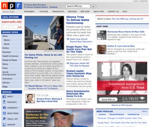 The old NPR.org (credit: Society of Publication Designers).