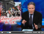 Daily Show: Fox News Prefers Tea Baggers Over Gay Rights Marchers