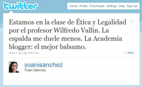 Yoani Tweet Back on Track