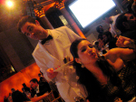 Julia Allison stops by our table and poses with Matt, best waiter ever Julia Allison stops by our table and poses with Matt, best waiter ever