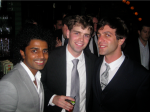 Naveen Selvadurai and Mike Singleton of Foursquare with host BJ Novak Naveen Selvadurai and Mike Singleton of Foursquare with host BJ Novak