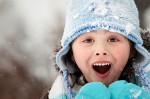 Surprised winter child