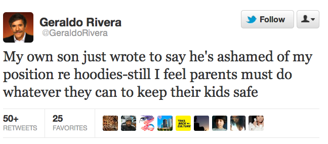 Geraldo Rivera's Son 'Ashamed' Of Father's Controversial Hoodie ...
