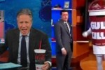 Jon Stewart, Stephen Colbert ‘War On Soda’ Gags Undermined By Unfortunate Props drink