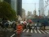 Commuters walking by Ground Zero