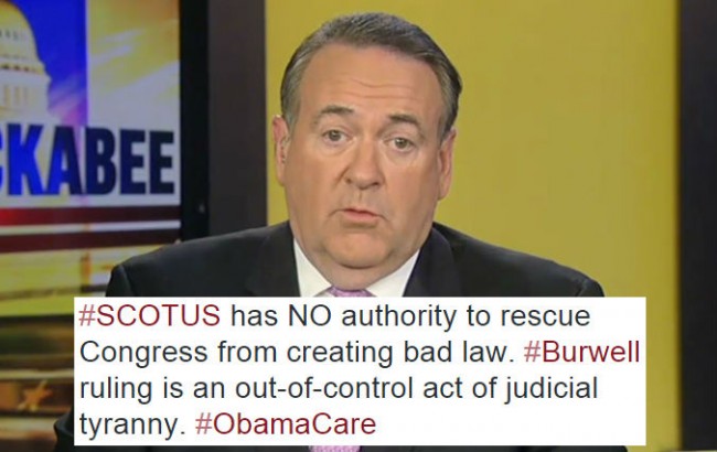 Huckabee: King v. Burwell 'Out-of-Control Act of Judicial ...