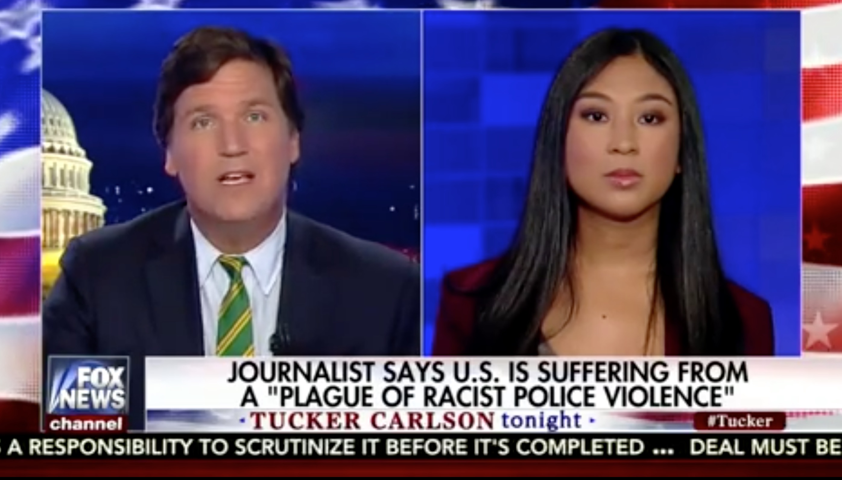 Tucker Carlson Clashes With Journalist Over Police Brutality Open