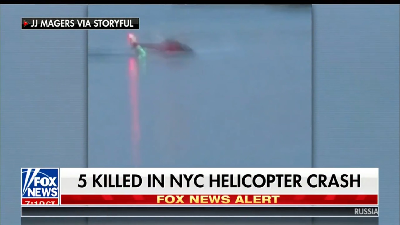 Five Dead After Helicopter Crashes Into New York’s East River