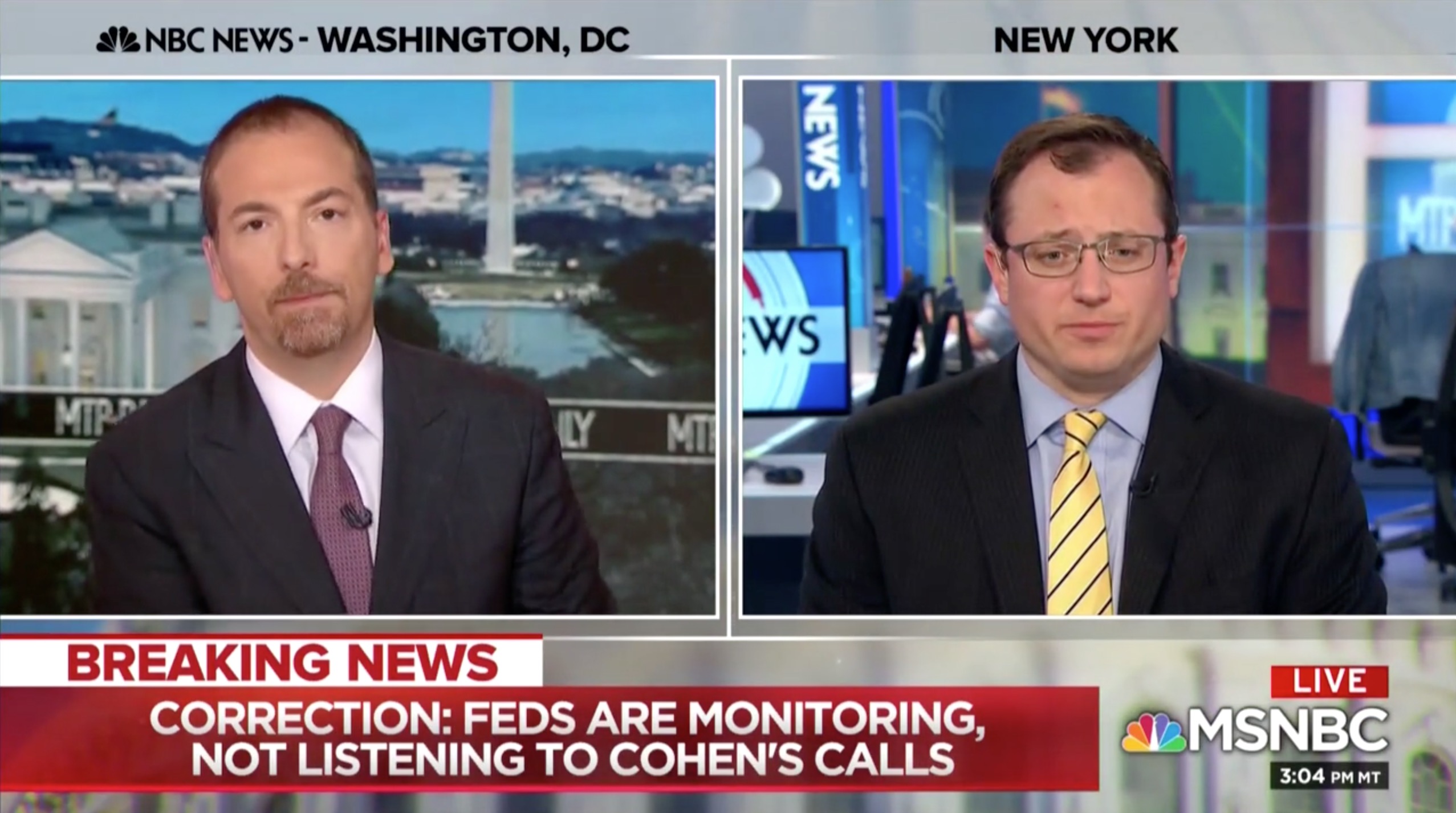 NBC News Issues Major Correction Michael Cohen Was Not Wiretapped nbc-news-issues-major-correction-michael-cohen-was-not-wiretapped