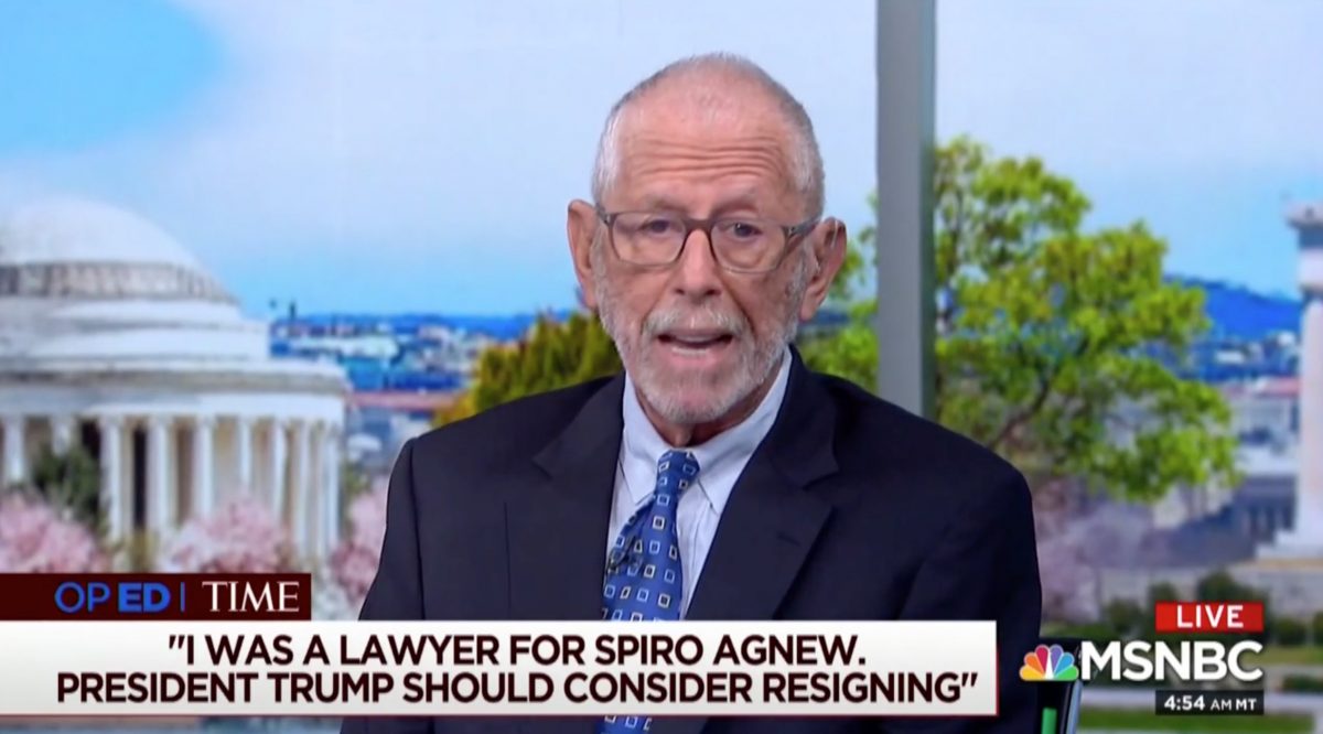 Spiro Agnew Lawyer Trump Must Resign ‘If He Has Any Interest’ In