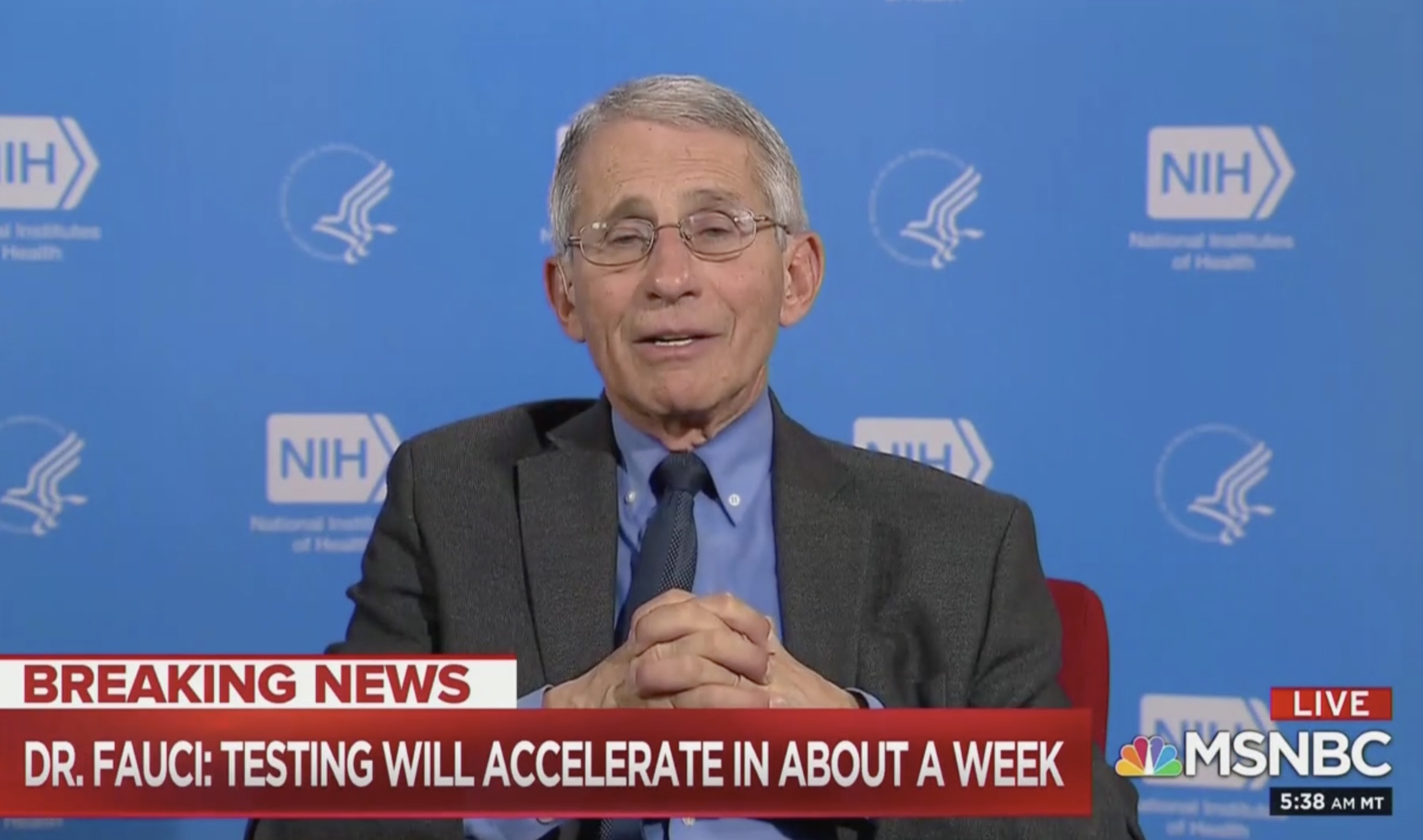 Anthony Fauci Coronavirus Wide Scale Testing A Week Away