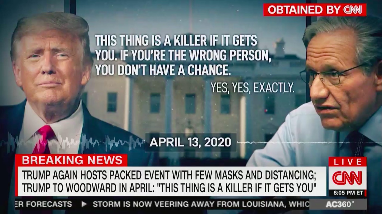 Trump Acknowledged to Woodward in April Covid Was a ‘Killer’