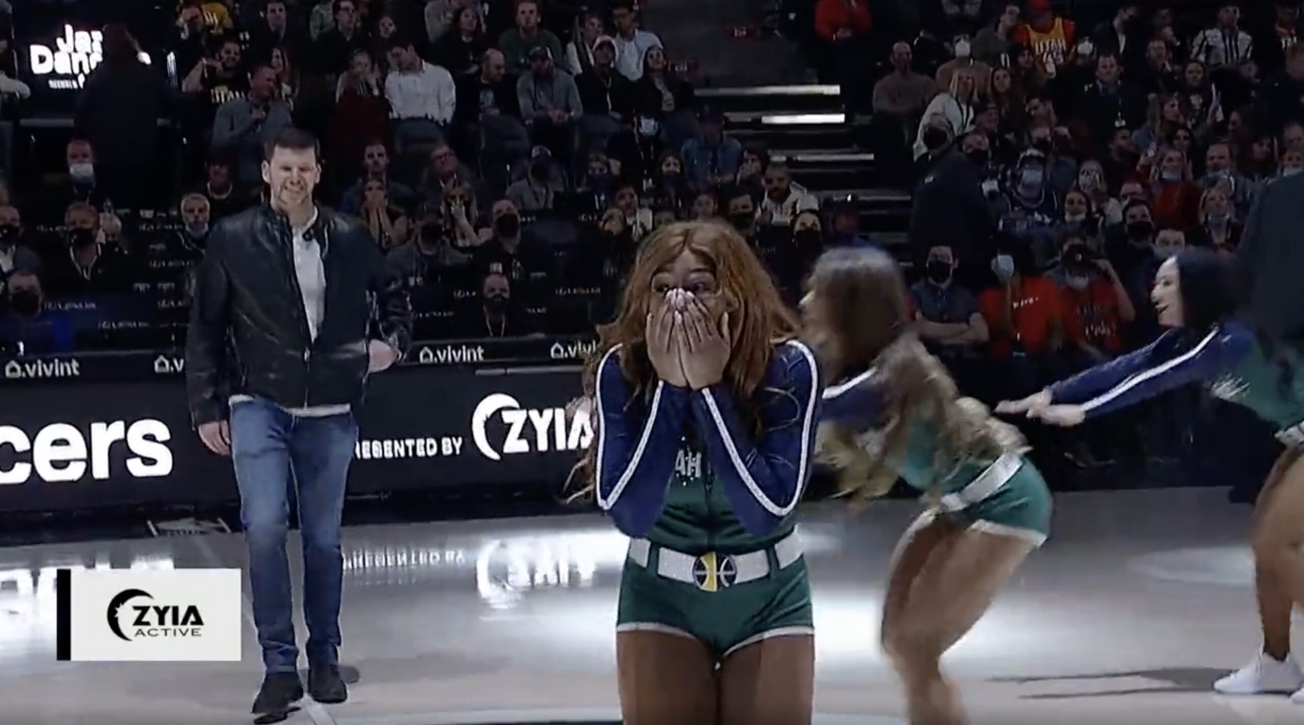 Utah Jazz's Danielle Bush Gets Proposed to Mid Routine(00)