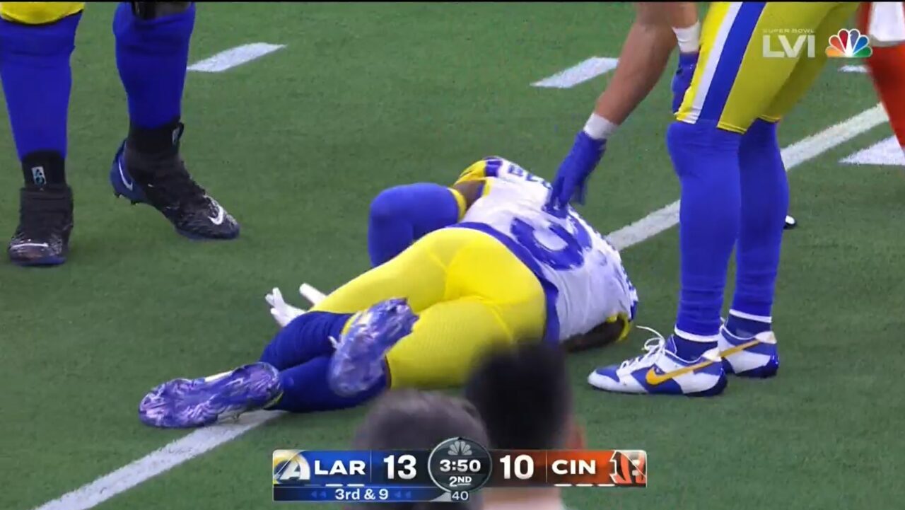 Odell Beckham Jr. Suffers Knee Injury in Super Bowl LVI