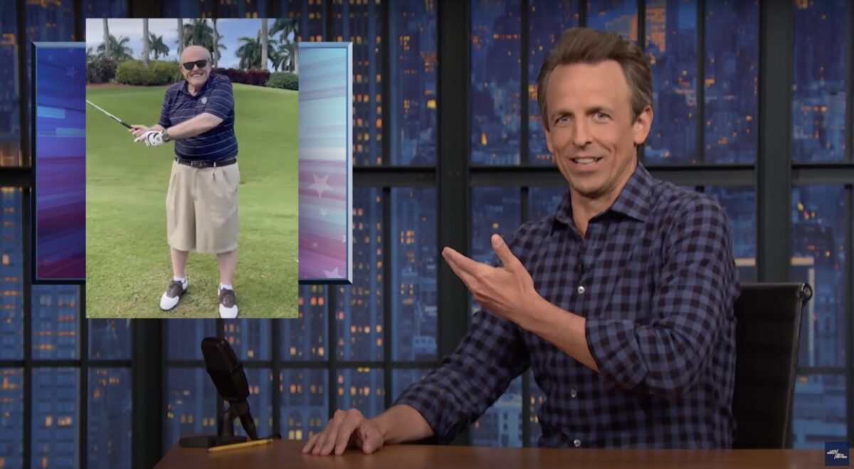 Seth Meyers Mocks Rudy Giuliani's Cameo Ad on Late Night