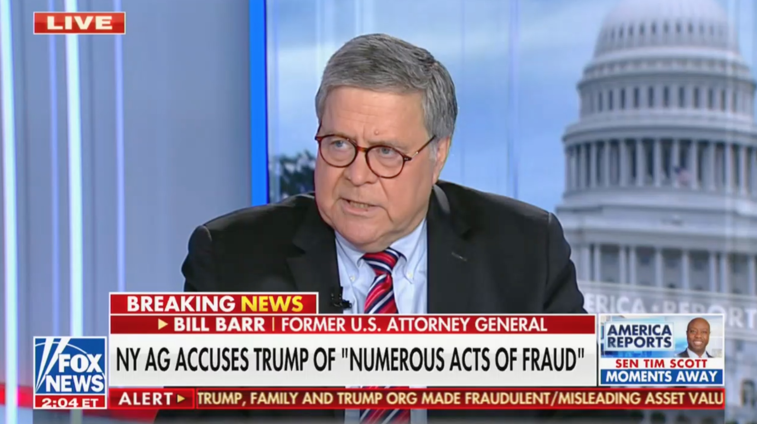 Bill Barr Rips Letitia James Trump Family Fraud Lawsuit