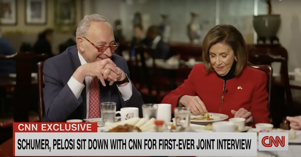 Pelosi and Schumer Giggle and Reminisce With CNN’s Gangel Over ‘Masterful’ Handling of ‘Child’ Trump in Restaurant Pseudo-Interview (mediaite.com)