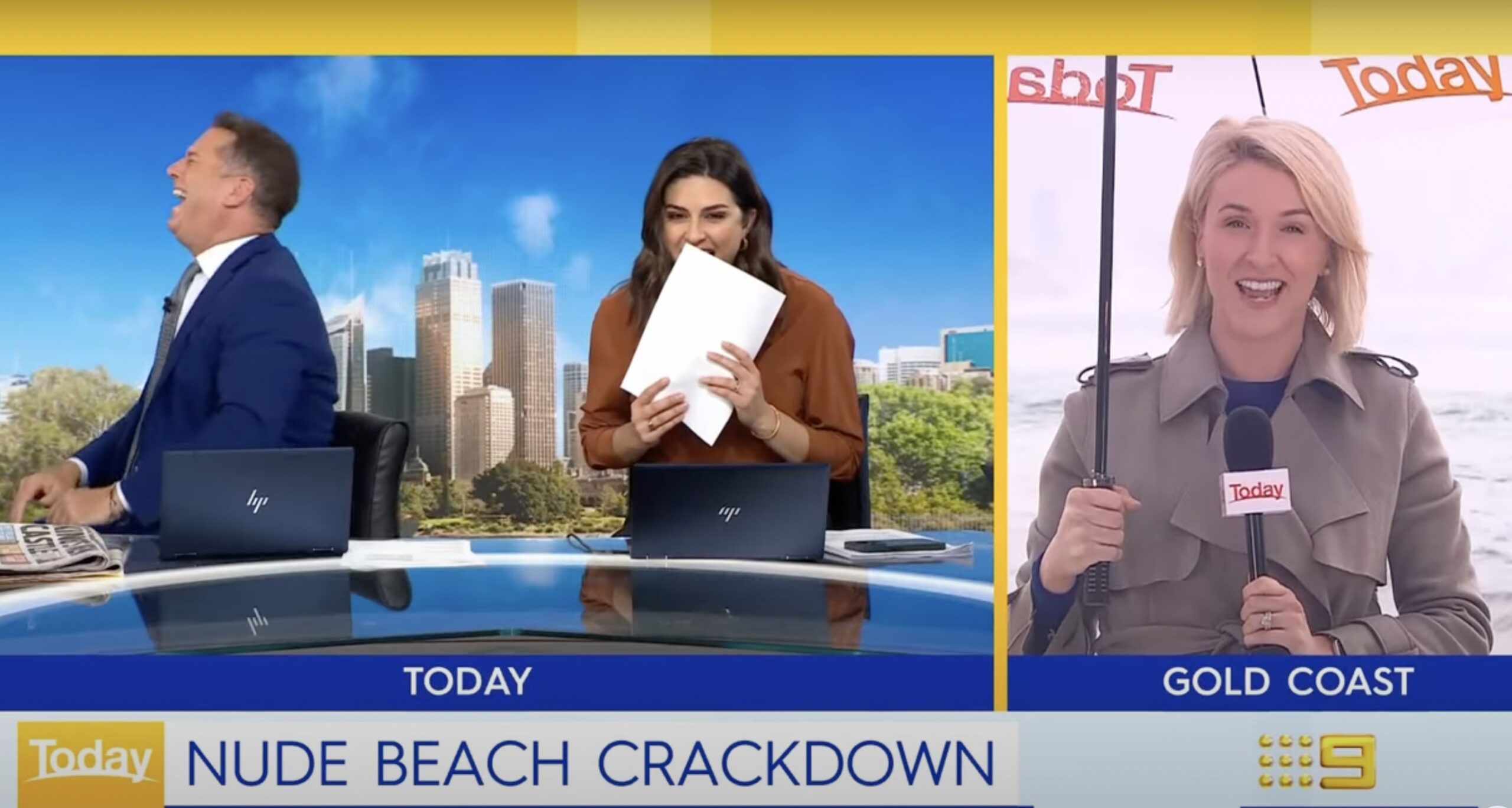 Aussie Anchor Absolutely Loses It During Nude Beach Segment