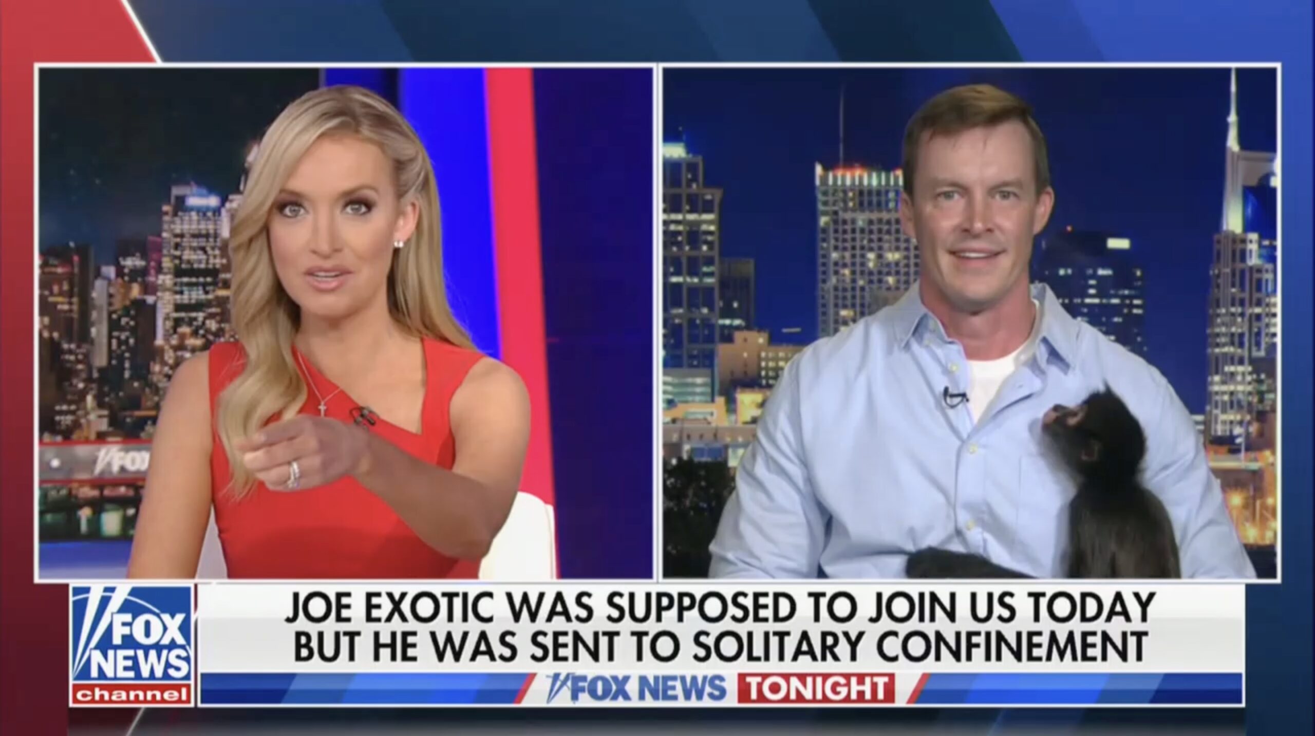 Joe Exotic's Press Secretary Lashes Out at DOJ While Holding Monkey in