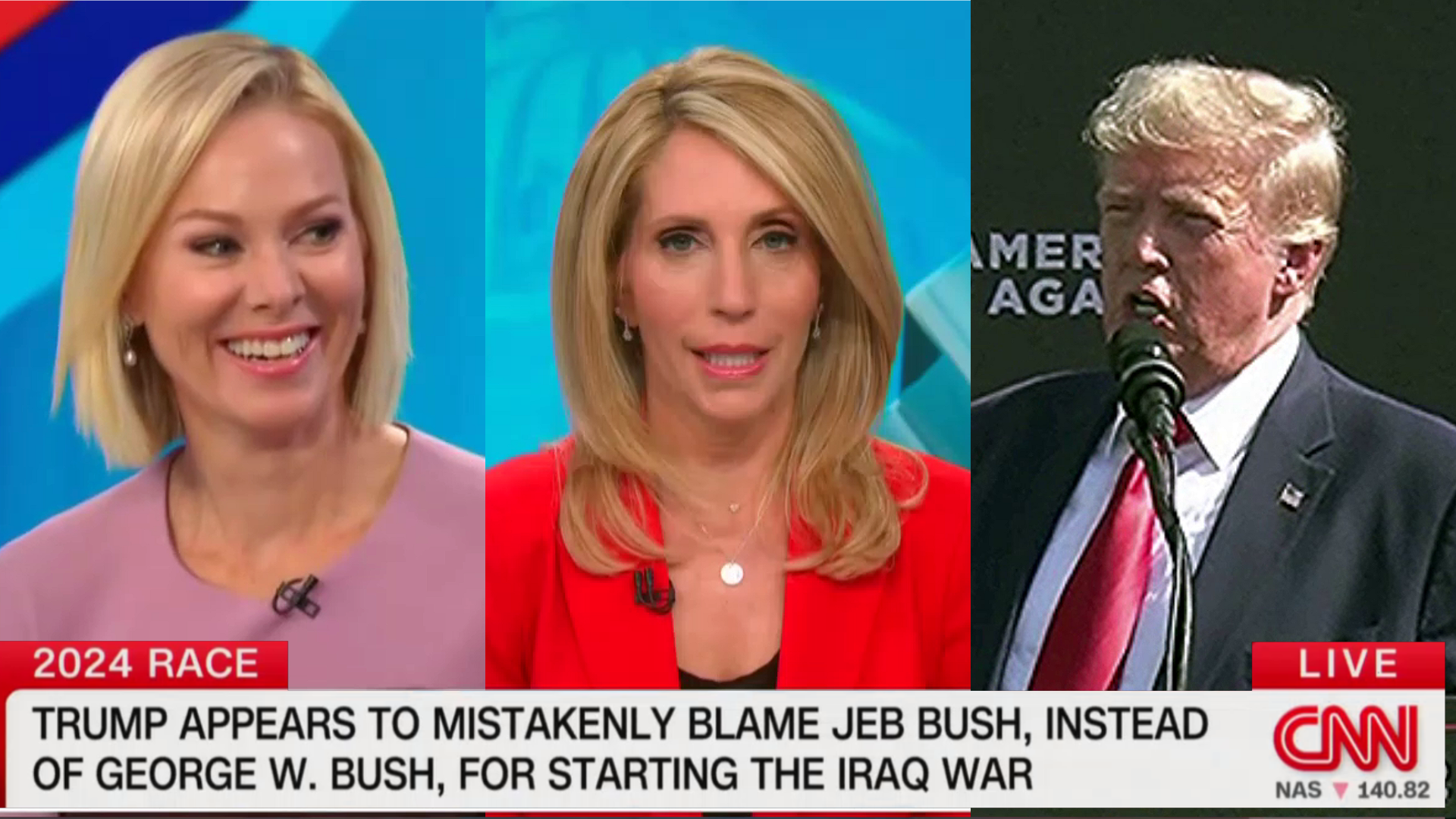 CNNs Dana Bash, Marg Hoover Roast Trump Over Jeb Bush Gaffe