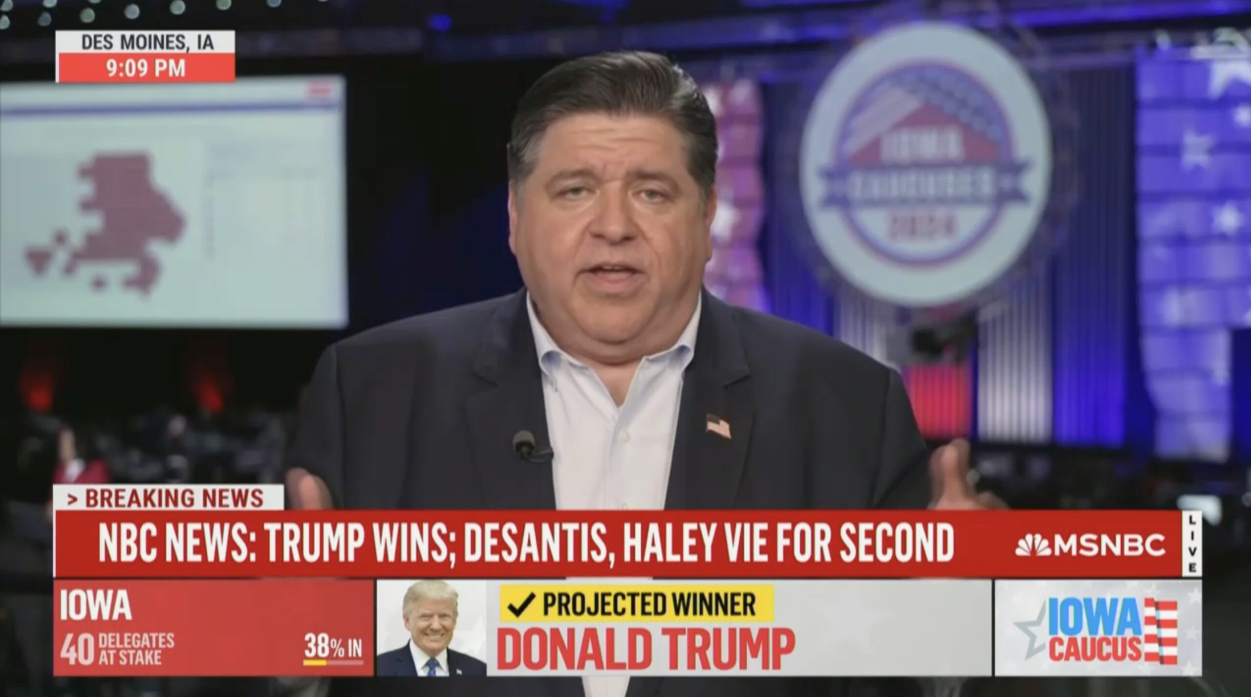Dem Governor J. B. Pritzker Says Trump’s Blowout Win in Iowa Shows ...