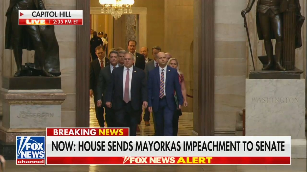 GOP House Brings Mayorkas Impeachment Articles to Senate