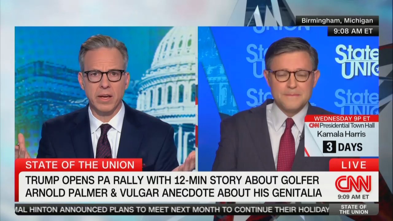 Jake Tapper, Mike Johnson, Trump and Arnold Palmer's Penis