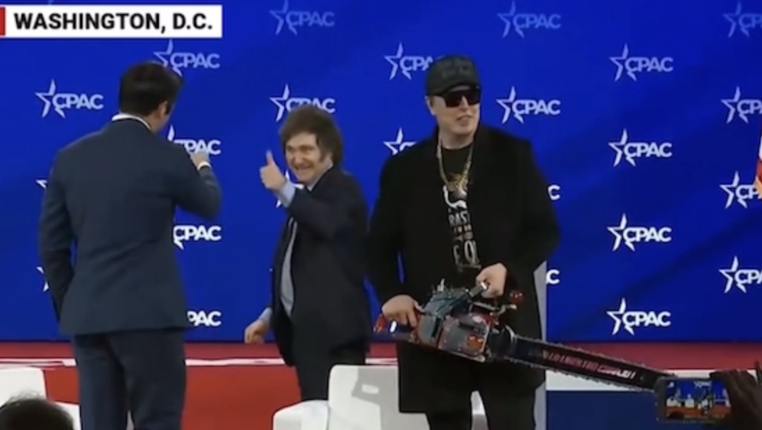 Elon Musk Crashes CPAC Stage And Is Given a Golden Chainsaw: I'm Living the Meme'