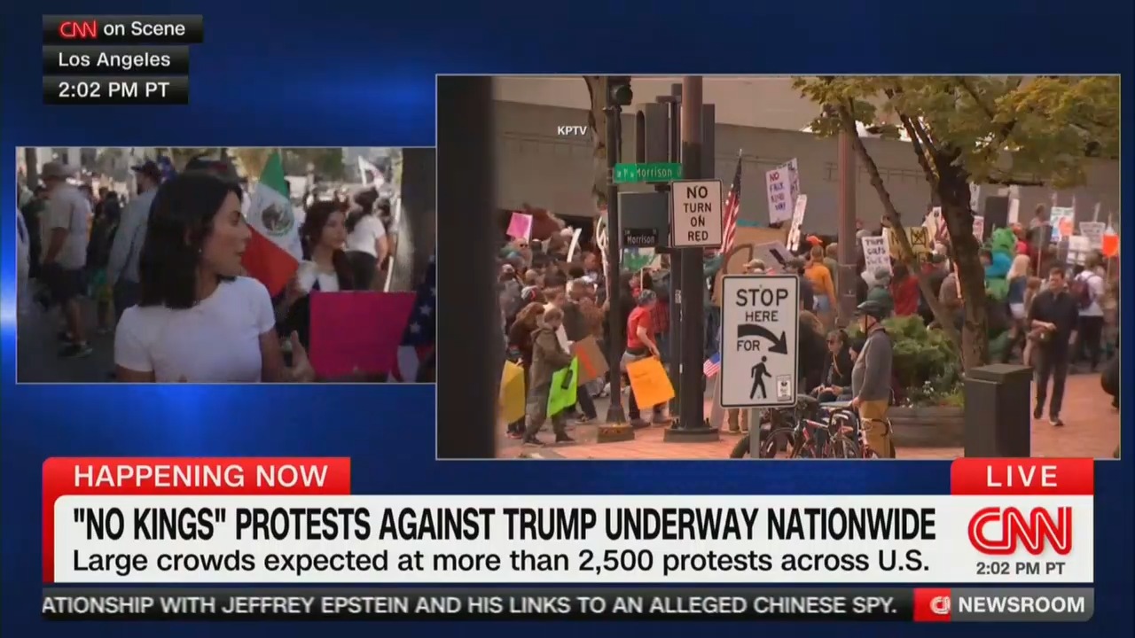 CNN Reporter Sees A Lot' of Mexican and Mexican-American Flags at LA No Kings Rally