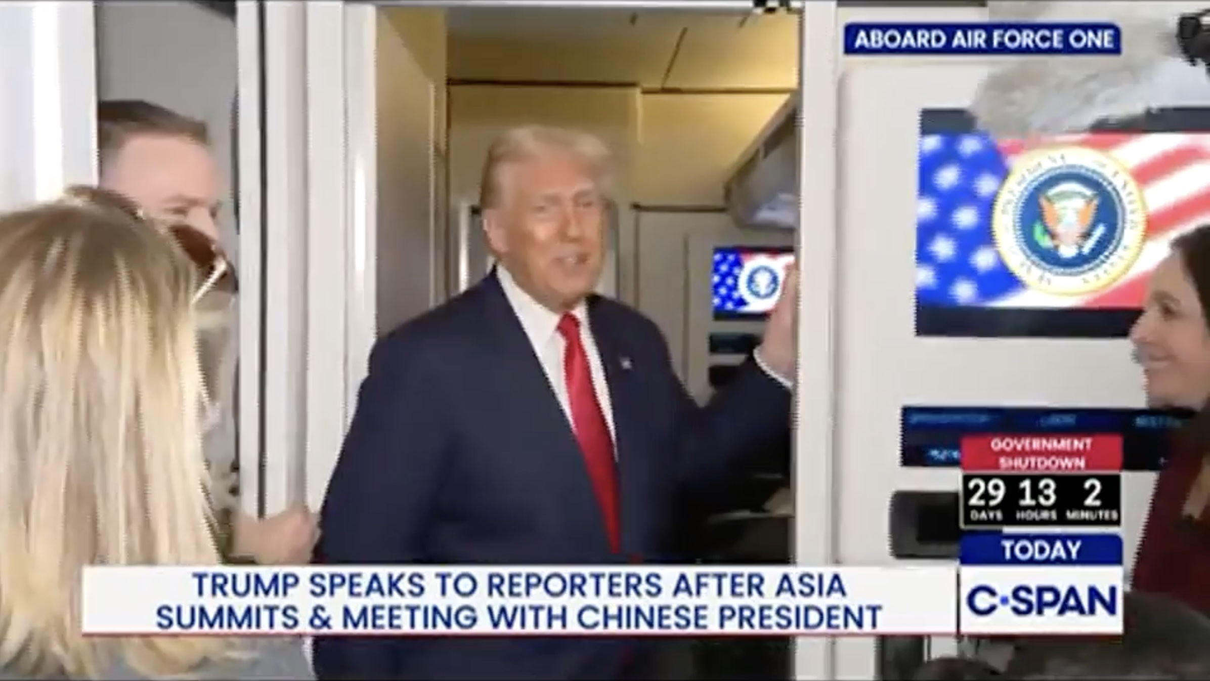 This is a Rough Flight!' Trump Press Gaggle Interrupted By Turbulence on Air Force One