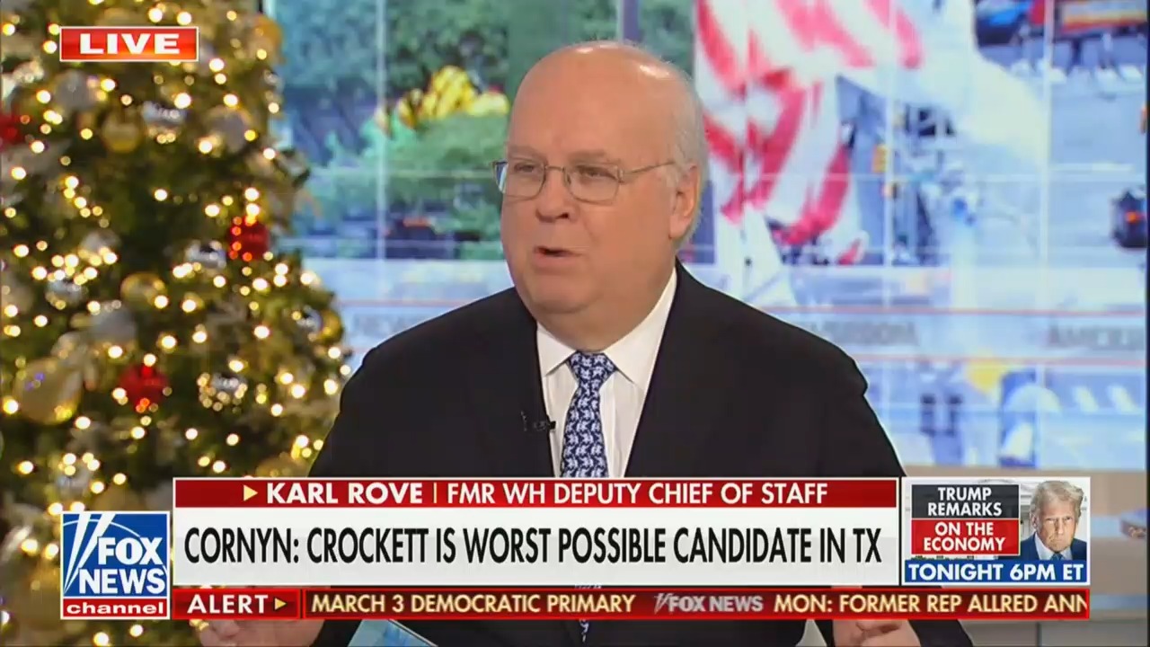 Karl Rove Warns Nutty' Jasmine Crockett Could Lose Primary: Democrats Are Desperate'