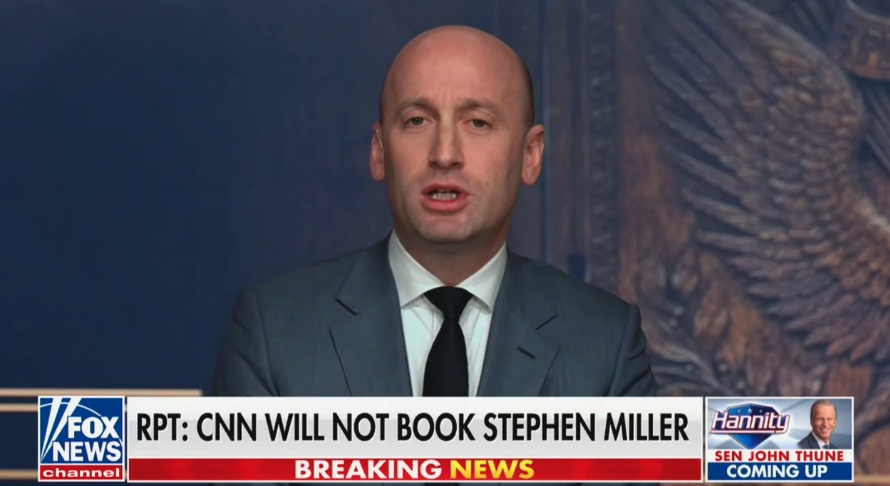 Stephen Miller Tells Hannity He's Been Banned by CNN