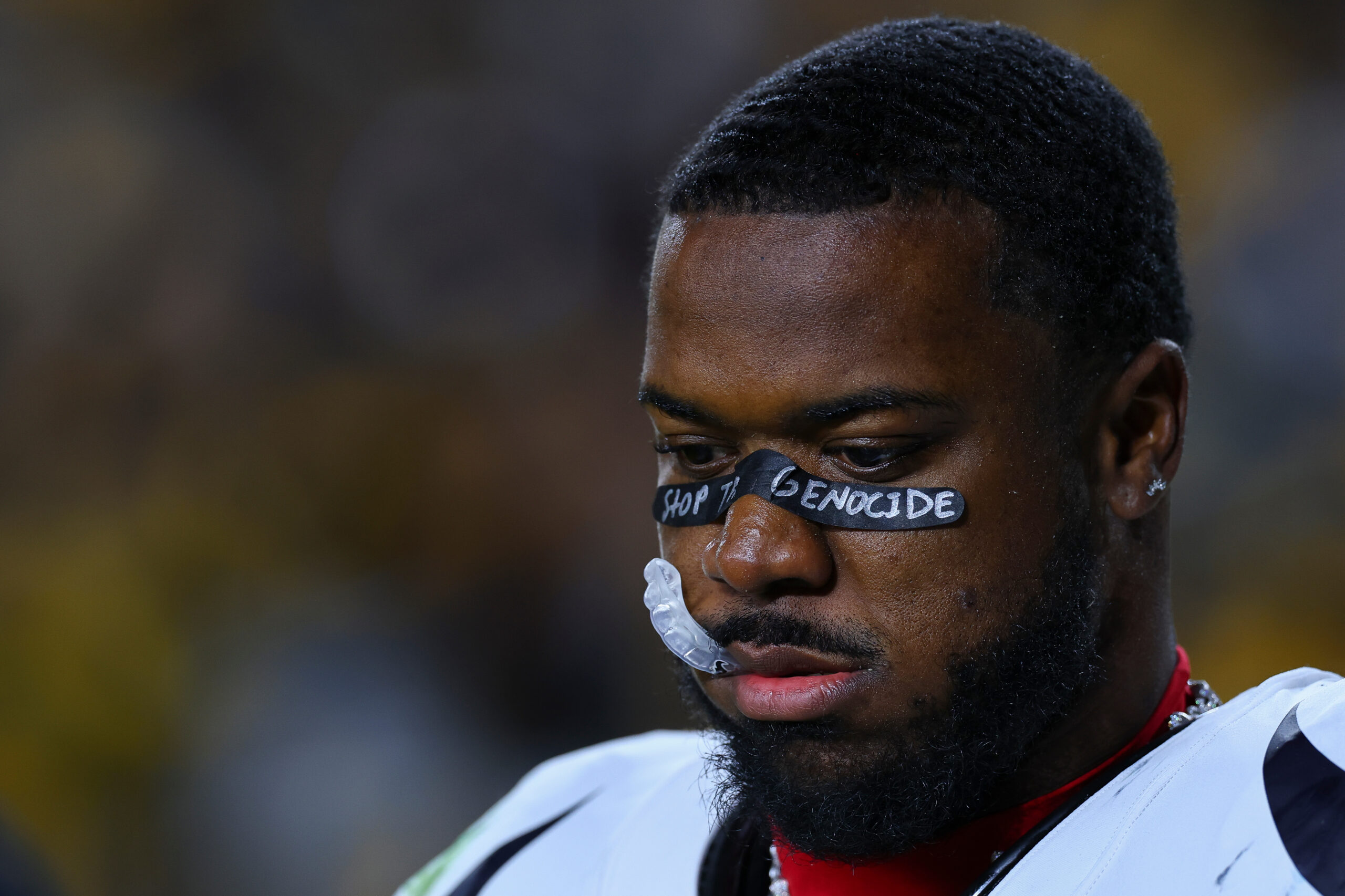 Houston Texans Player Claimed He Was Told He’d Be Yanked from Game for ‘Stop the Genocide’ Message on His Eye Tape