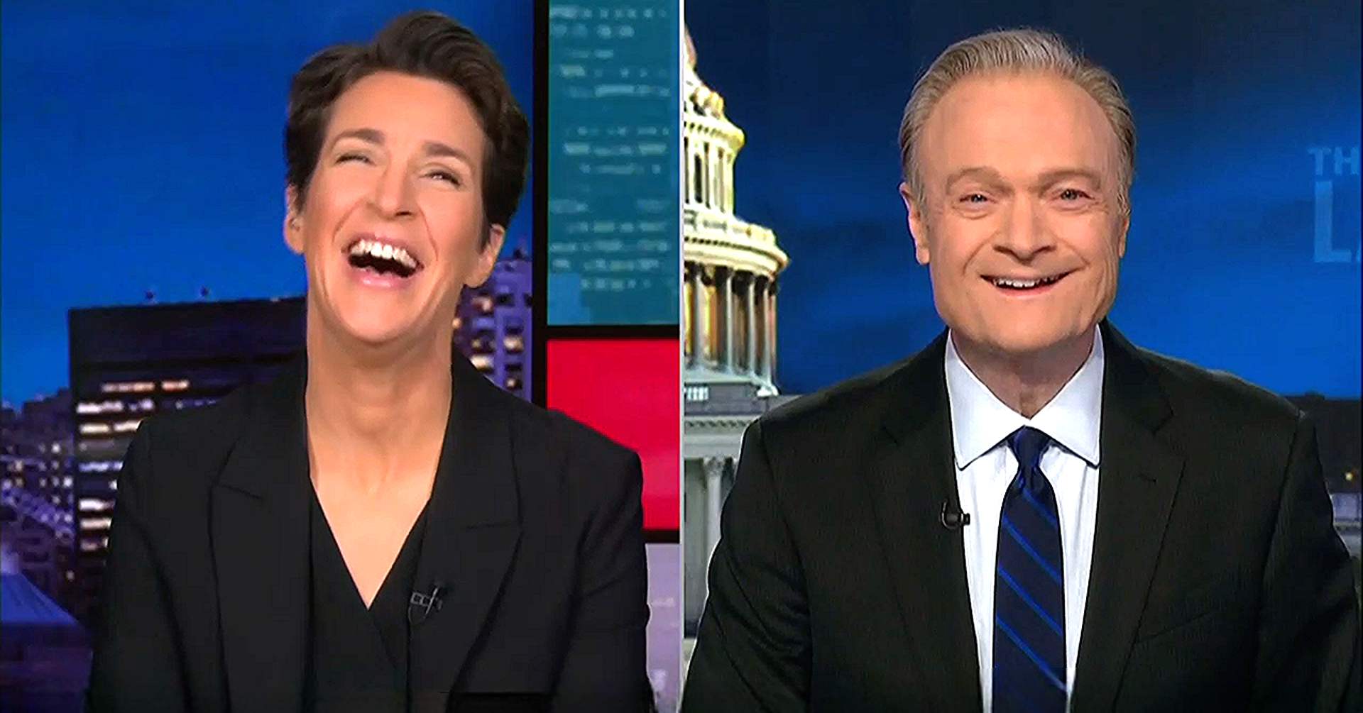 Rachel Maddow Cracks Up Laughing Over Surprise Trump Call To Elizabeth Warren