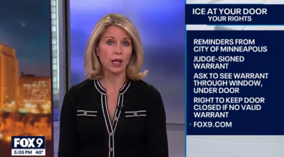 Minneapolis Fox Affiliate Relays Reminder That ICE Can’t Legally Barge Into Homes Without a Warrant