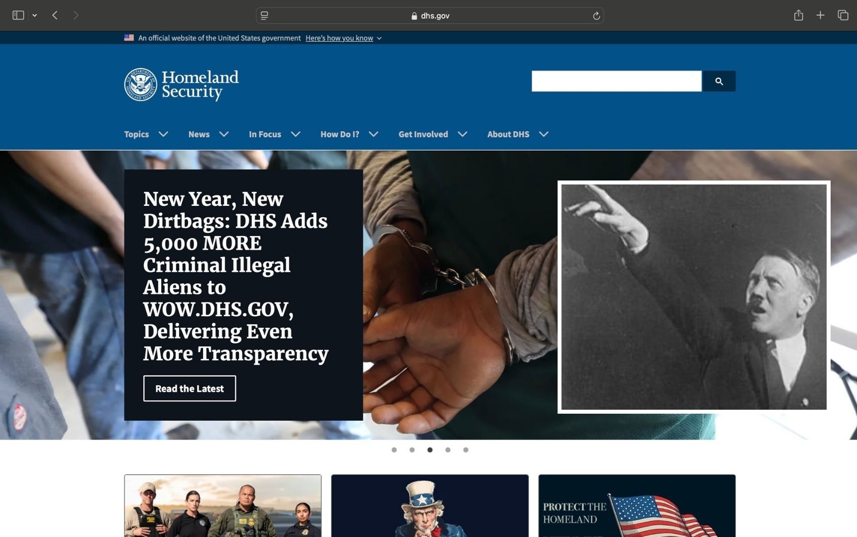 'NAZI.US' Redirects to Department of Homeland Security Site