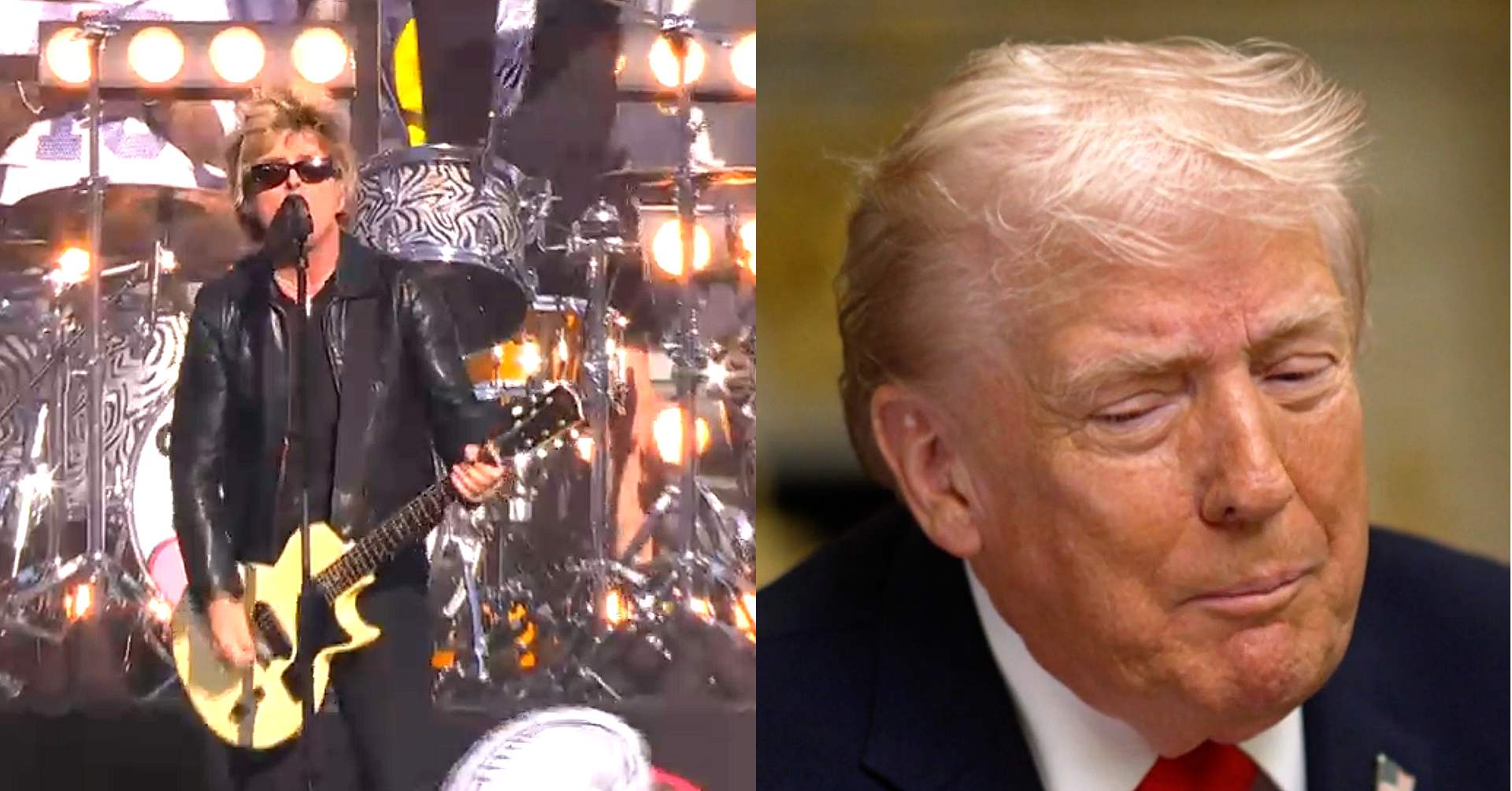 Legendary rock band Green Day performed a medley of hits at the Super Bowl LX opening ceremony — including a hit that they usually use to take a shot at Trump.