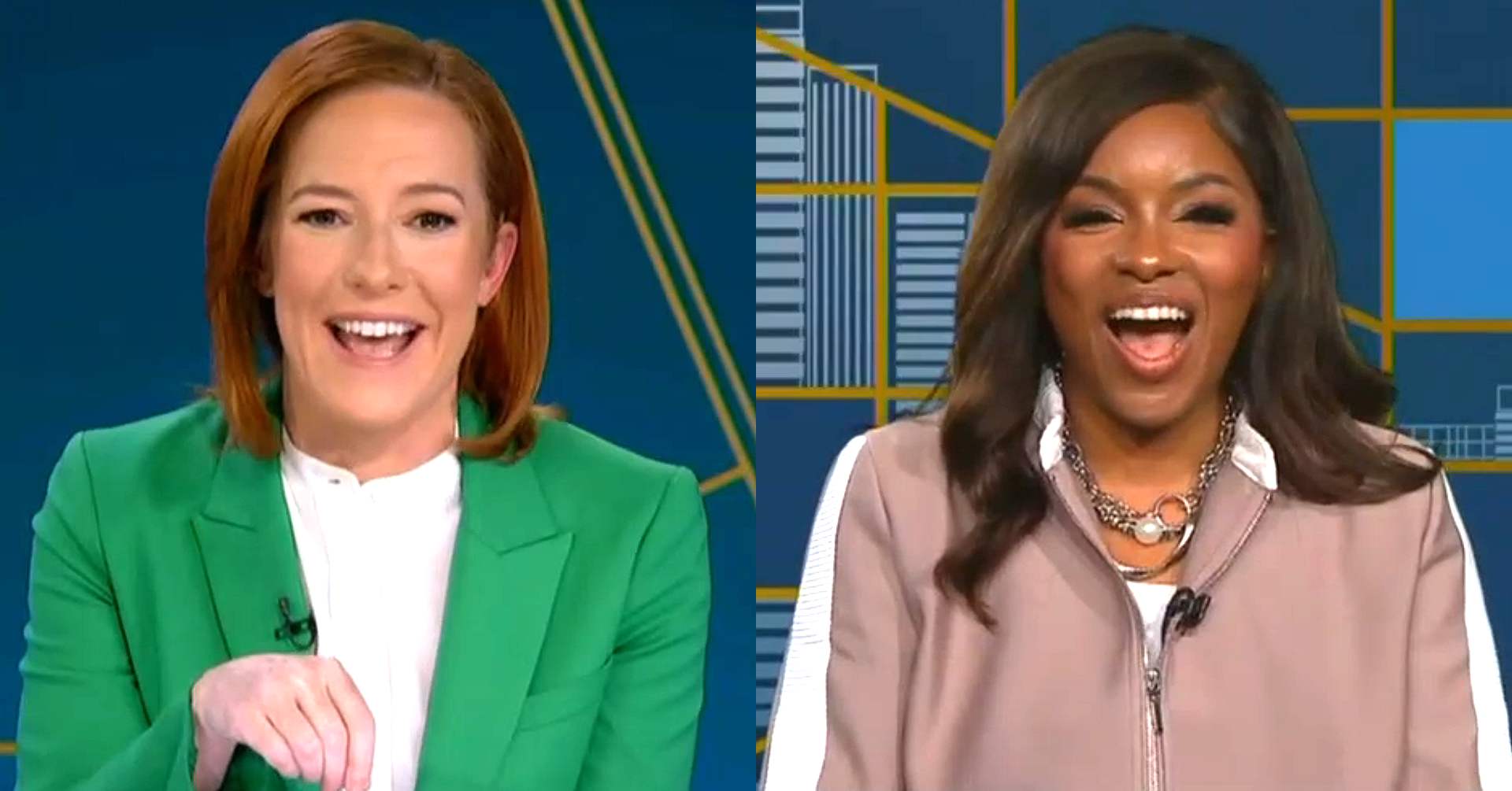 Jen Psaki and Jasmine Crockett Bust Out Laughing at Trump Over Riff On Senate Race