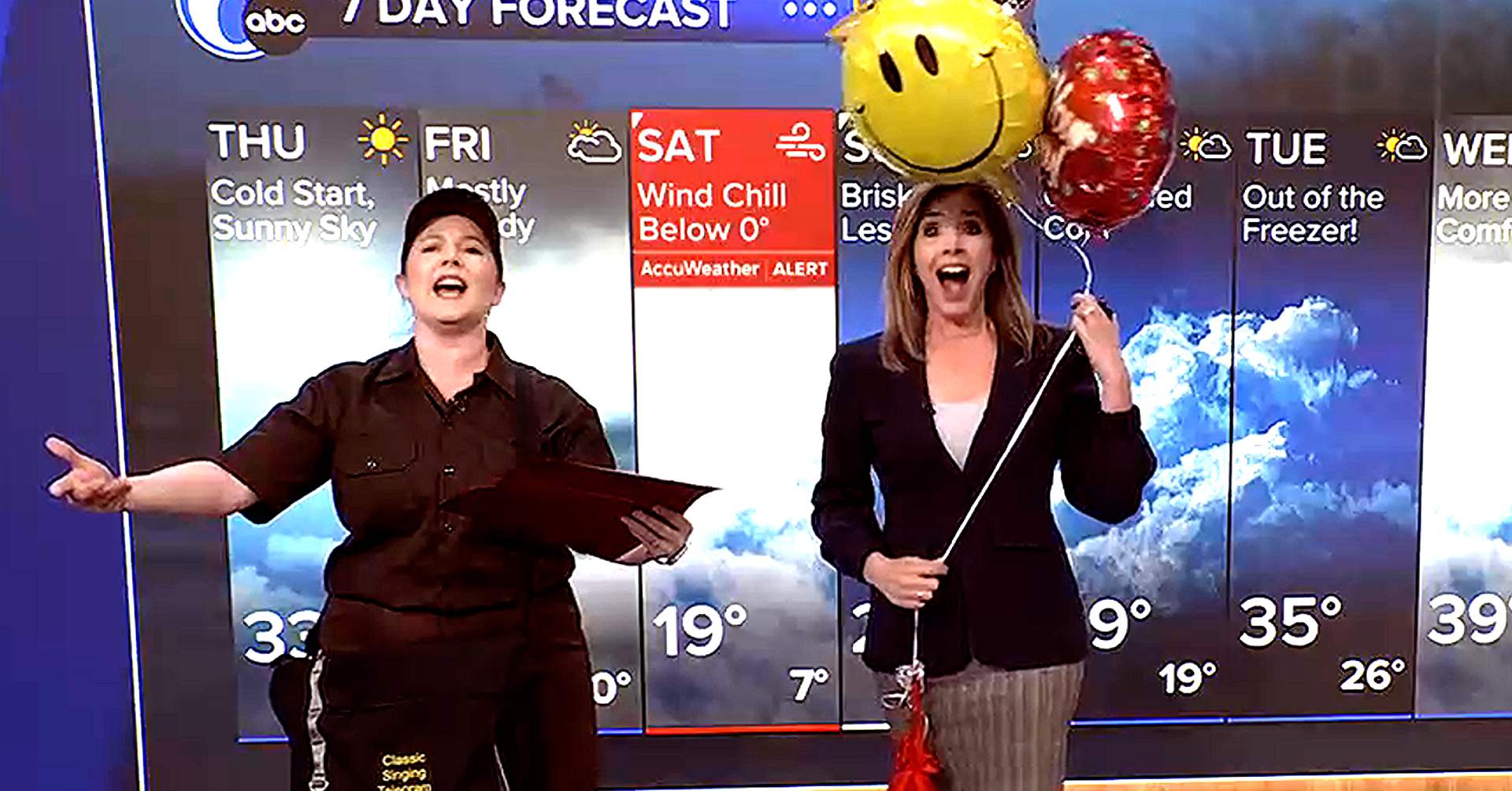 Local Weatherperson Goes Nuts for Hilariously Epic On-Camera Serenade for Her Big Day