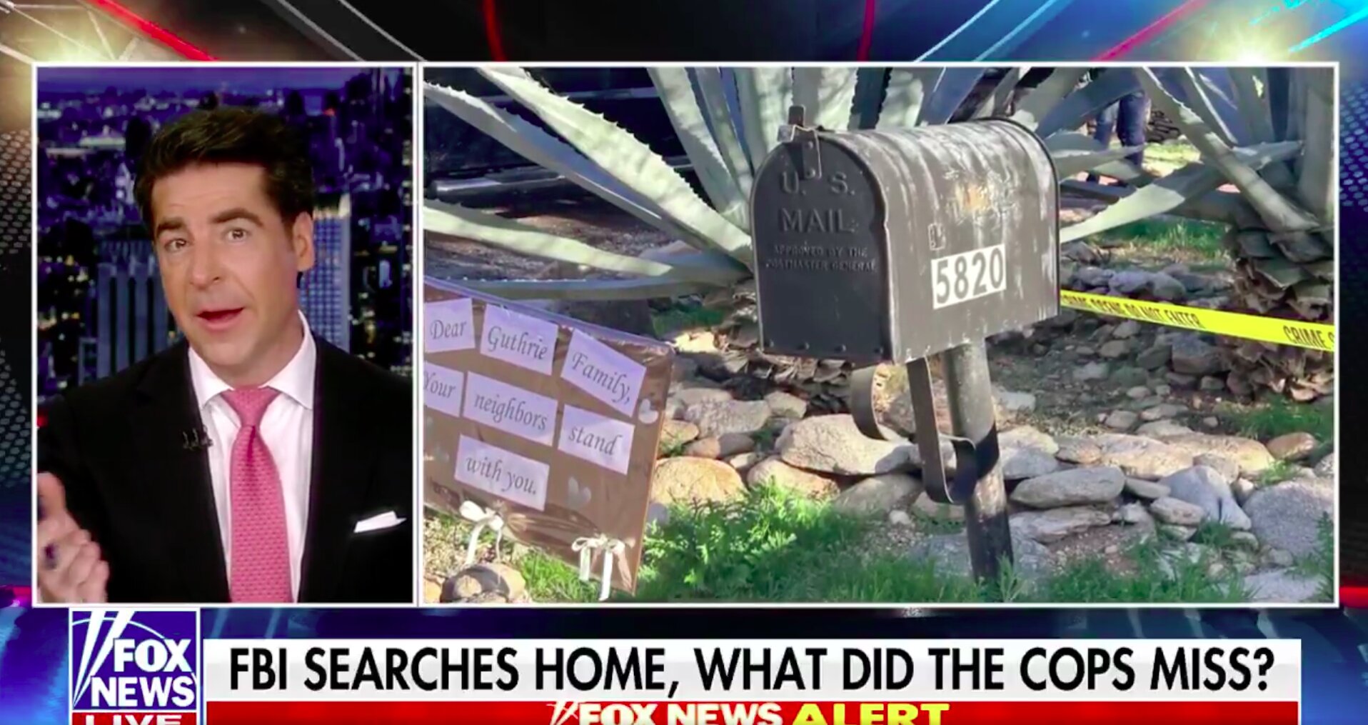 Jesse Watters Questions Why the FBI Is ‘Being So Vague’ In Guthrie Case