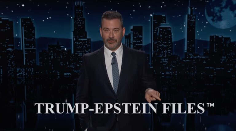 Jimmy Kimmel Pushes ‘Trademarked’ Trump Rebrand of Jeffrey Epstein Files