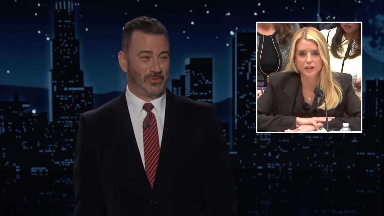 Crazed Dance Mom!' Jimmy Kimmel Skewers Pam Bondi's Epstein Hearing Trump Defense
