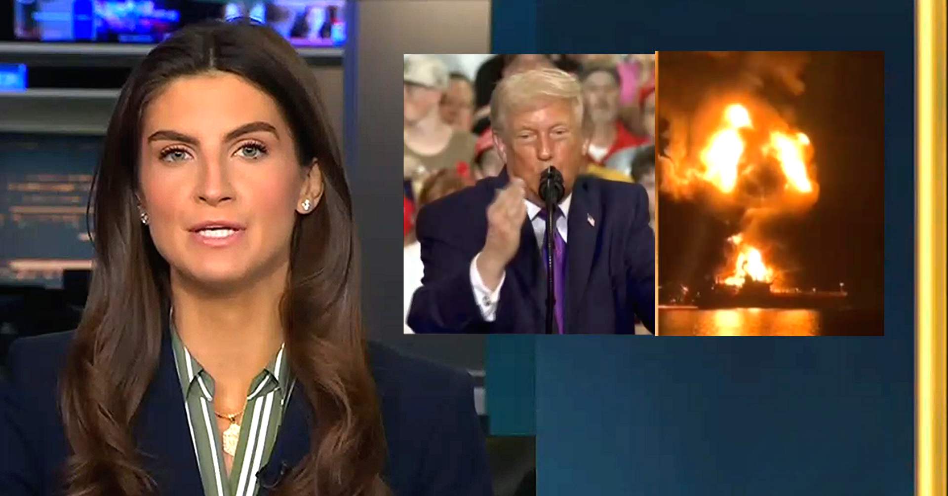 CNN's Kaitlan Collins Calls Trump Out for Declaring Victory' Amid Oil Tankers Exploding Into Huge Fireballs in the Night Sky'