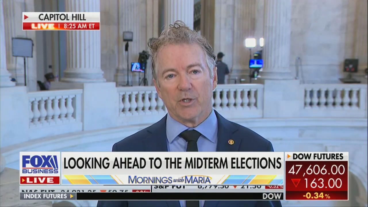 Rand Paul Bluntly Tells Fox's Bartiromo the Midterm Elections Will Be Disastrous' for GOP