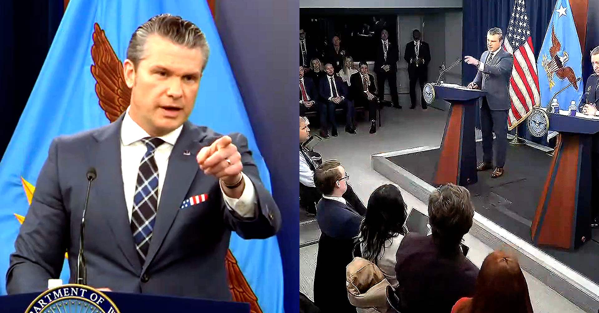 Reporter Confronts Trump Chief Hegseth With War Crime' Accusation Live at Presser