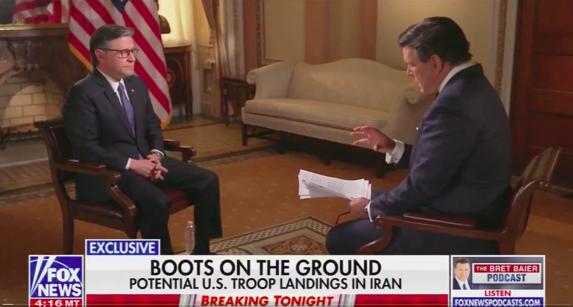 Bret Baier Asks Mike Johnson If There Will Be Punishments' for Nancy Mace