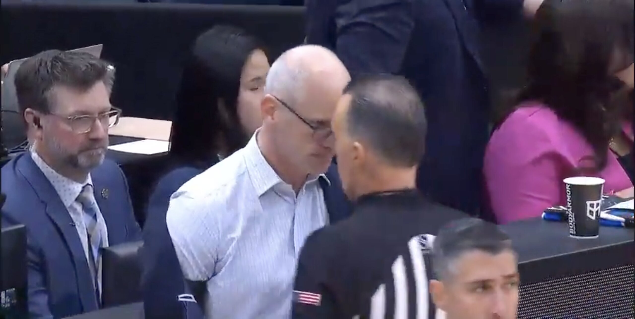 UConn Basketball Coach Goes Viral for Bizarre Interaction with Ref Following Miraculous Game-Winner: Absolute Psycho'