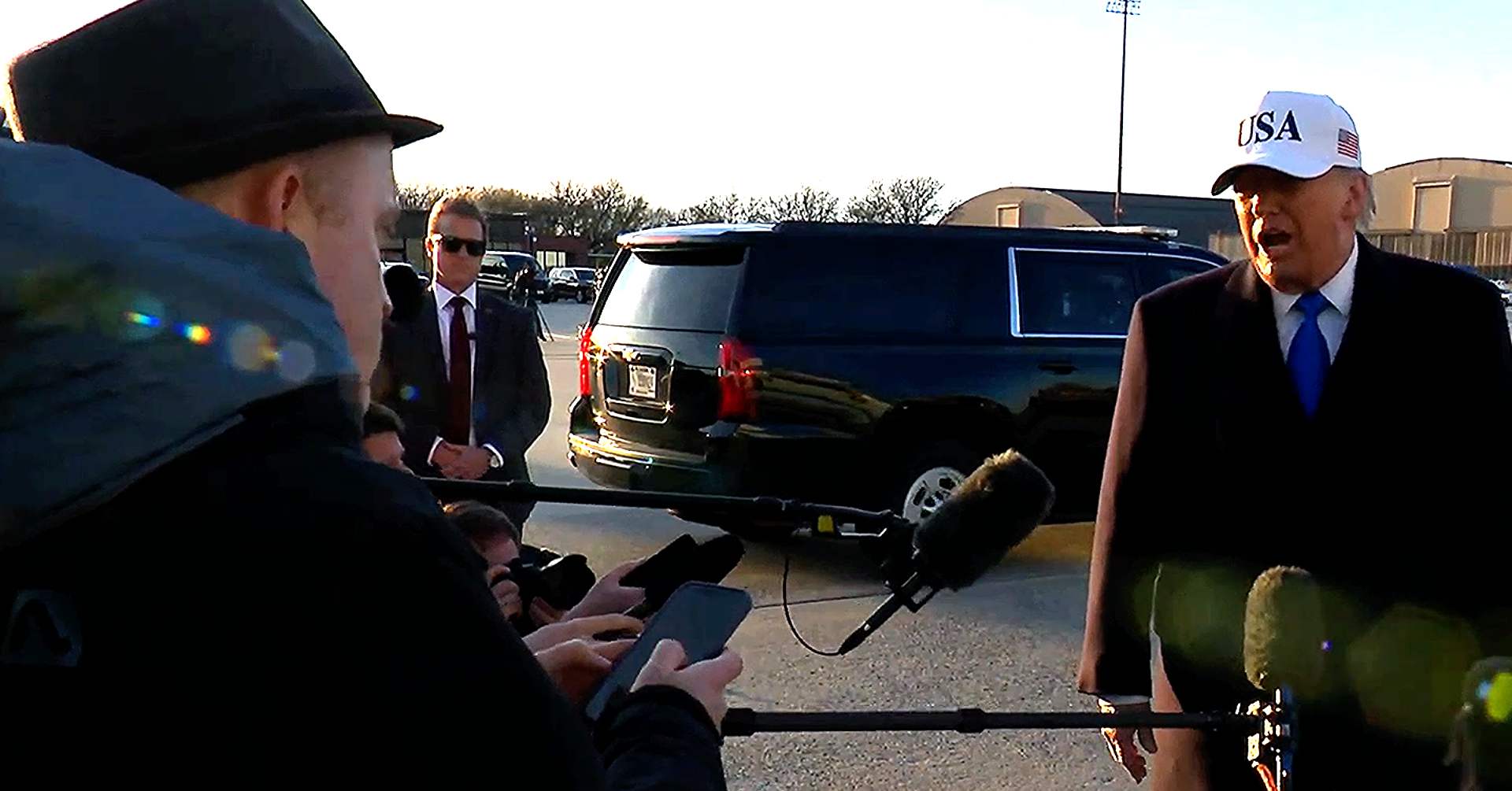 President Donald Trump attacked the media when a reporter asked him when the war will end, complaining that they report Iran is "doing wonderfully."