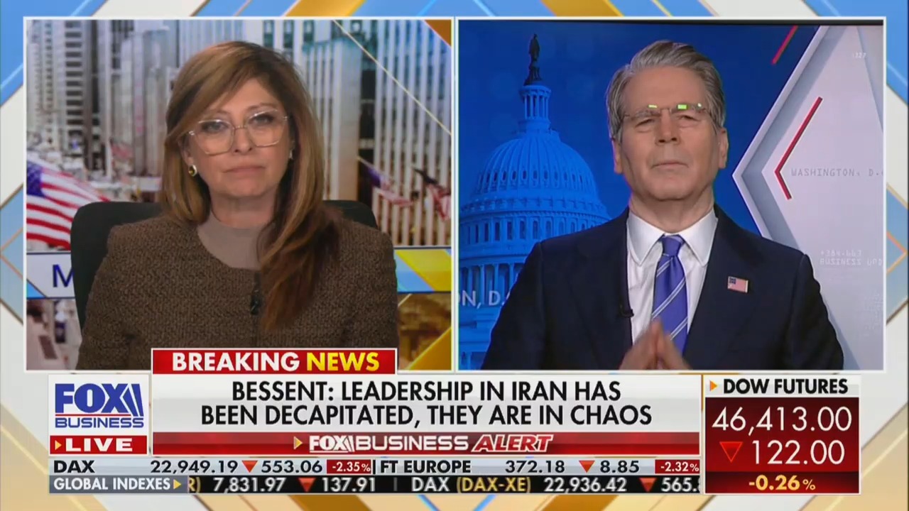 Bessent Tells Maria Bartiromo Trump May Soon Unsanction Iranian Oil' to Drive Down Oil Prices