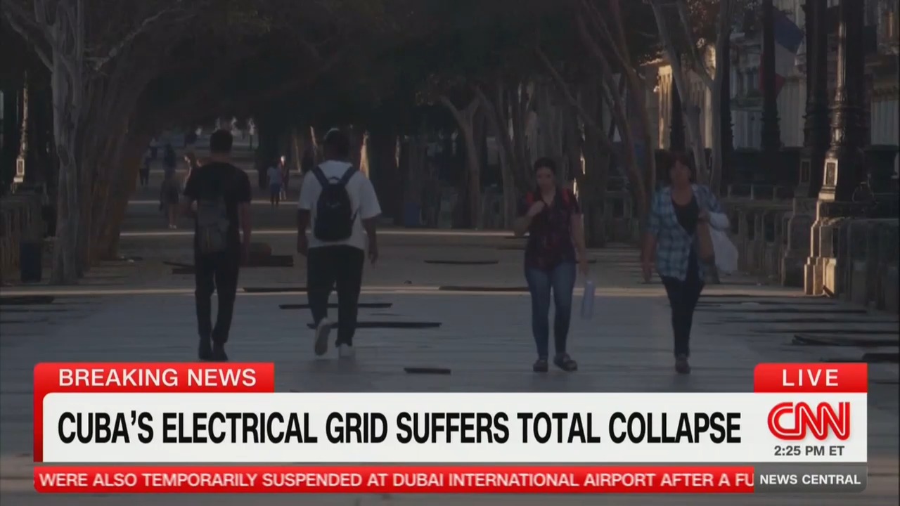 Cuba's Electrical Grid Collapses After Nation's Oil Imports Dwindle
